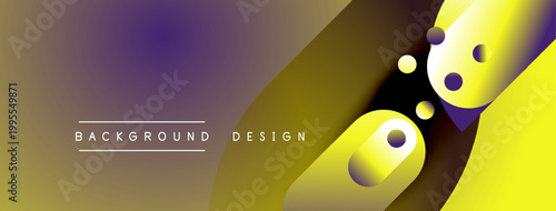 Abstract gradient background. Yellow, purple hues blend smoothly. Spheres add depth, modern feel. Minimalist text present.