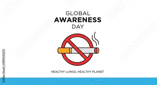 People mark Global Awareness Day with no smoking sign