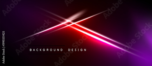 Dark background features vibrant red light streaks. Gradient purple hues create dynamic visual effect. Text reads background design.