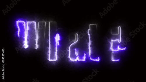 Neon text on black background