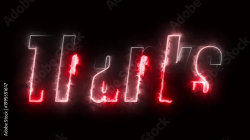 Neon text on black background