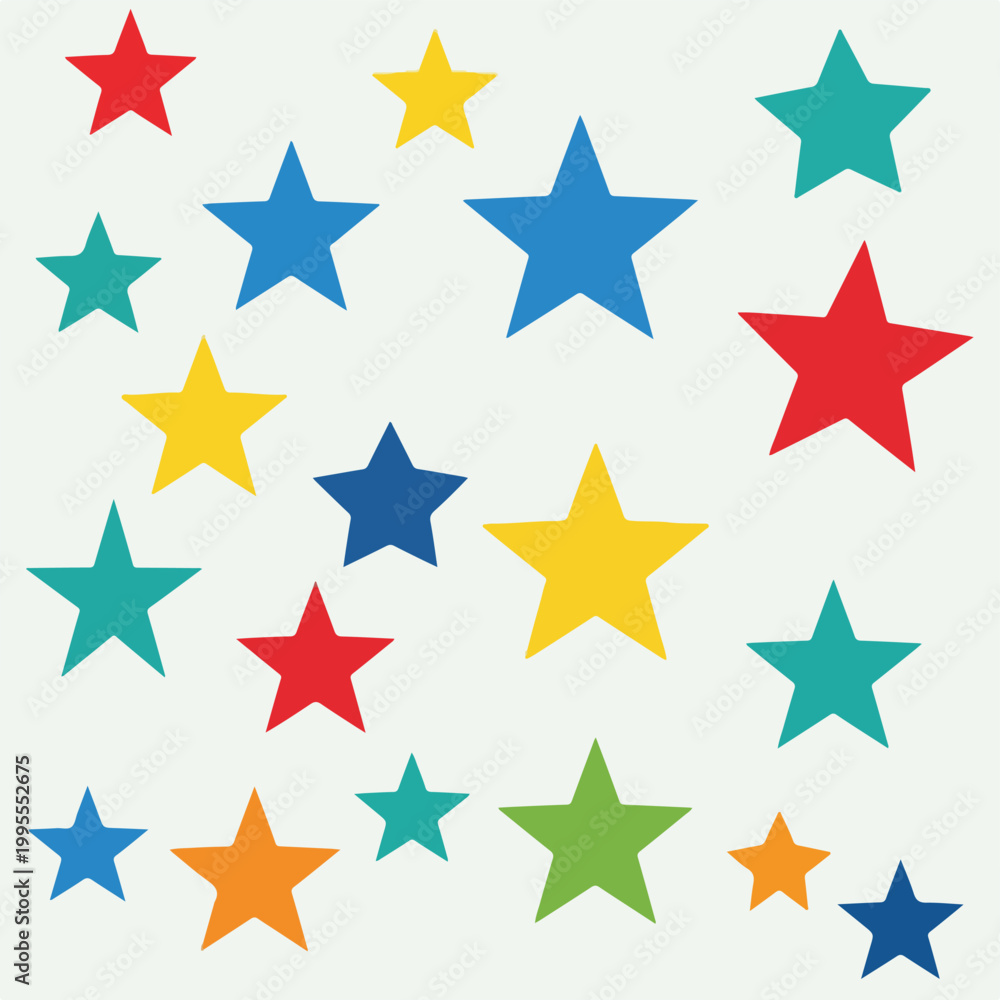 Fototapeta premium Colorful star pattern on beige