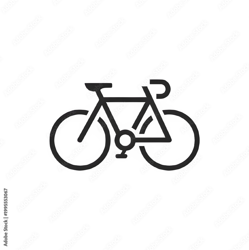 Fototapeta premium A black bicycle icon silhouette with a clean outline on a transparent background for transportation and lifestyle design.