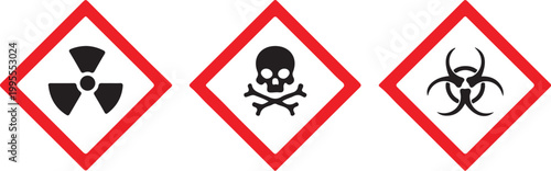 hazard warning sign icon set vector 