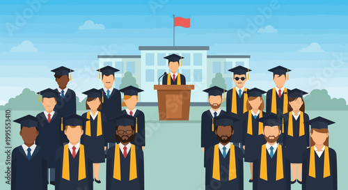 Diverse graduates celebrating a significant academic achievement at their university graduation ceremony, marking the culmination of hard work and dedication