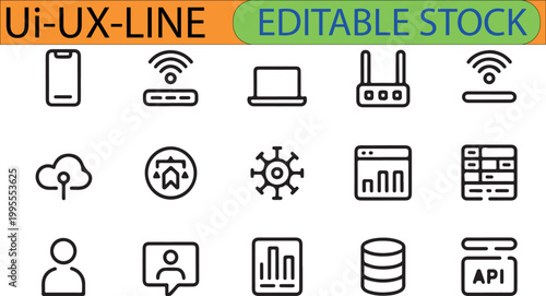 modern UI UX LINE EPS .eps image for stock marketplace