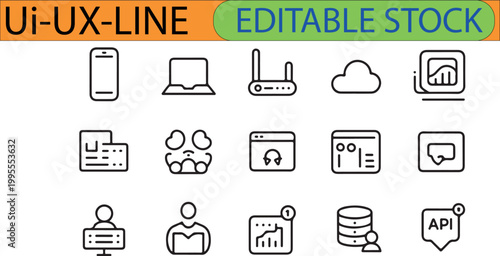 modern UI UX LINE EPS .eps image for stock marketplace