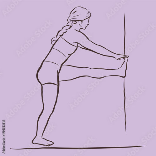 woman in exercise pose 07 vector for illustration card decoration 