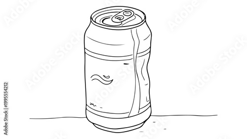 simple line art of a soda bottle on white background