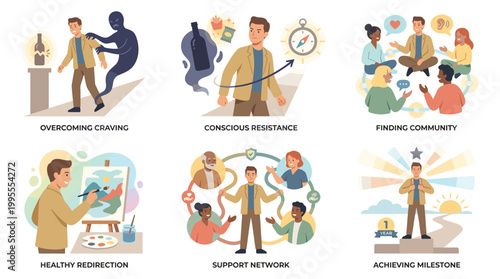 People finding community and support for mental health wellness and stress coping