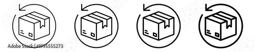 Photos Return package box shipping arrow icon line design