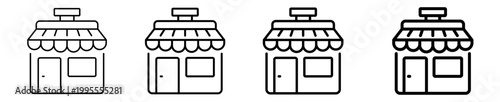 Foto Marketplace store front retail building icon line design