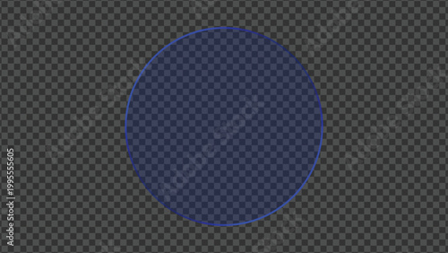 Blue Liquid Glass Light Frame Button and HUD Interface Isolated on Transparent Background