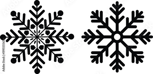 Two black snowflakes winter cold