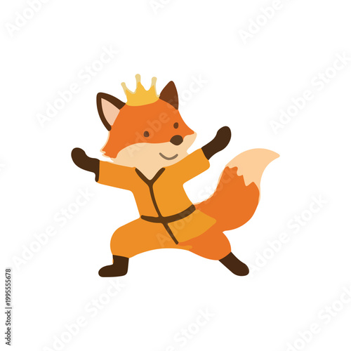 Cute Cartoon Fox King Character