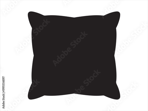 Pillow silhouette cushion home decor minimal vector illustration