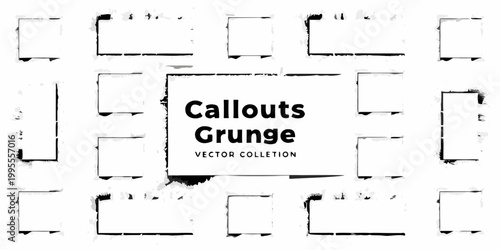 Collection of distressed rectangular callout boxes with grunge textures