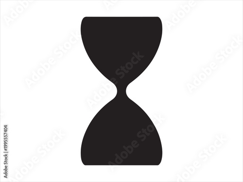 Countdown timer black silhouette vector, Classic hourglass icon in minimalist design for time sand clock time concept icon design