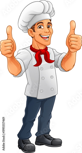 A chef or baker cartoon coo...