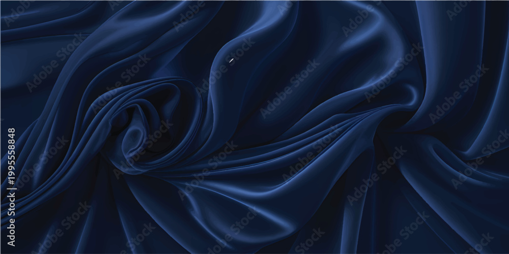 Obraz premium Smooth elegant blue satin fabric background featuring luxury purple curves and soft shiny silk drapery for an elegant textile backdrop