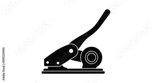 Black and white illustration of a single hole punch tool