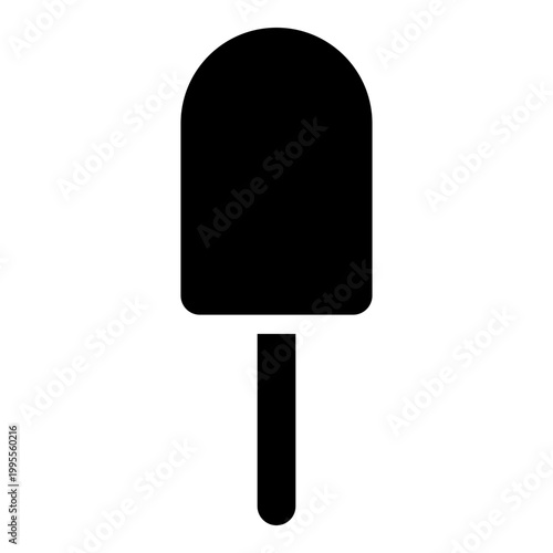 Ice-cream icecream popsicle with chocolate glaze stick Eskimo Summertime refreshing dessert icon black color vector illustration image flat style