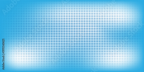 Warna halftone tekstur langit biru dengan awan. Vektor pola awan abstrak bertitik latar belakang tekstur piksel dengan ruang salinan. Langit mendung vintage