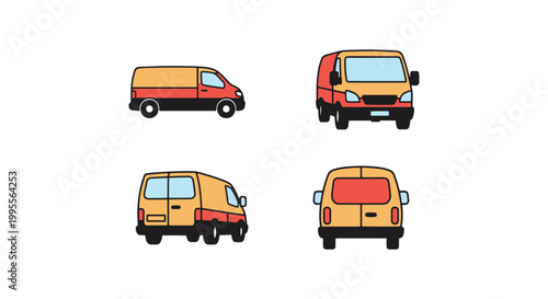 Transport Van Line art vector minimal abstract clean shapes