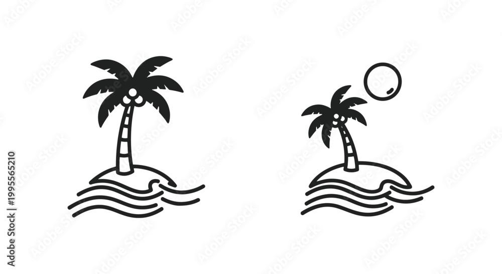 Fototapeta premium Tourism Line art vector set abstract decorative design