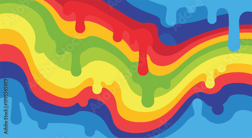Tableau sur toile A multicolored wavy abstract artwork
