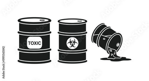 Toxic industry Line art vector creative color shapes illustration