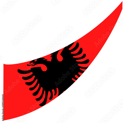 Albanian national flag with a double-headed eagle emblem, ideal for cultural, patriotic, and educational projects, travel promotions, and international business designs.