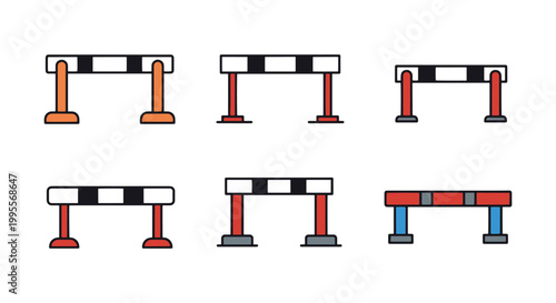 Training Hurdle Line art simple abstract colorful vector