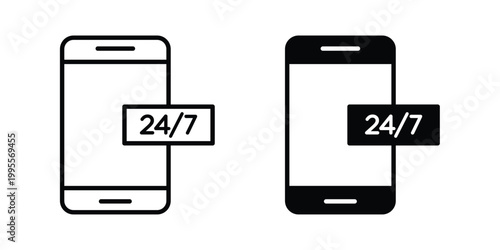 24 7 support icon - Vector design set