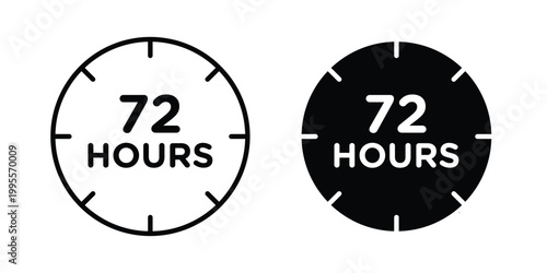72 hours icon - Vector design set