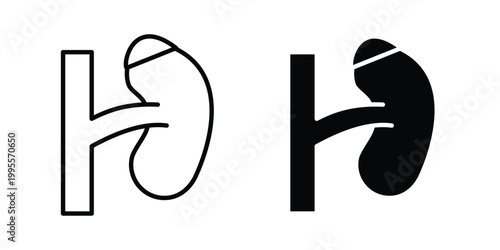 Adrenal gland icon - Vector design set