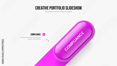 Financial Overview Slide Template Vector Illustration. Marketing Profile One Option Diagram Frame Layout. Corporate Performance 1 Step Infographic Slideshow Design.