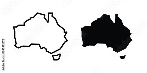 Australia map icon - Vector design set