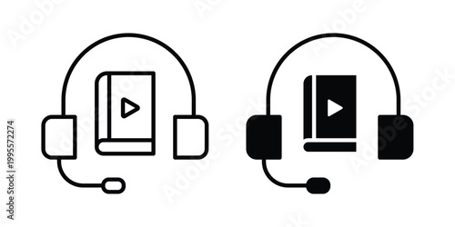 Audiobook icon - Vector design set