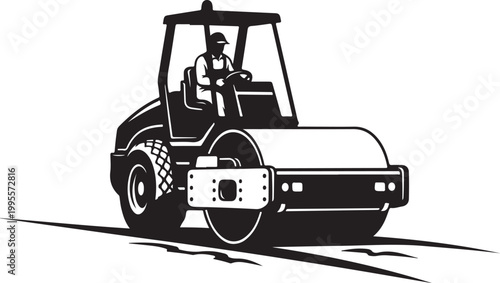 Road roller, construction vehicle, asphalt compactor, heavy equipment