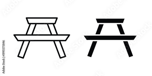 Camp table icon - Vector design set