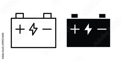 Car Battery icon - Vector design set