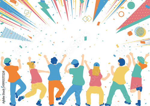 盛り上がる大勢の人達