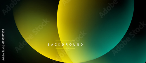 Abstract background features overlapping circles. Yellow, green hues blend smoothly. Minimalist design, modern aesthetic. Text reads background.