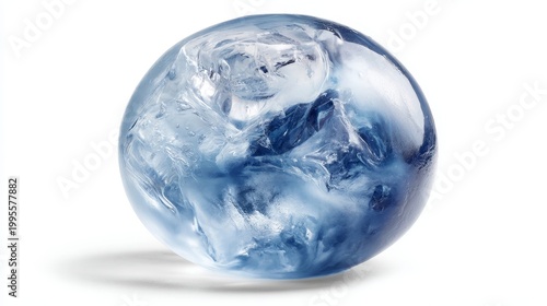 Perfectly Formed Spherical Ice Ball Frozen Solid From Water In A Mold
