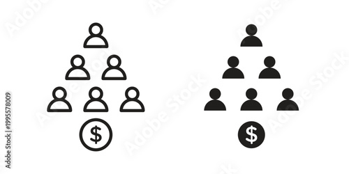 Fotografía Ponzi scheme icon concept design set. Icon Element For Design