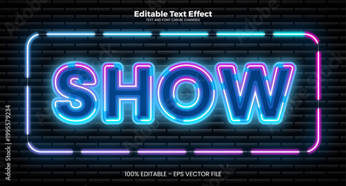 Fotografie Show editable text effect in new modern trend style