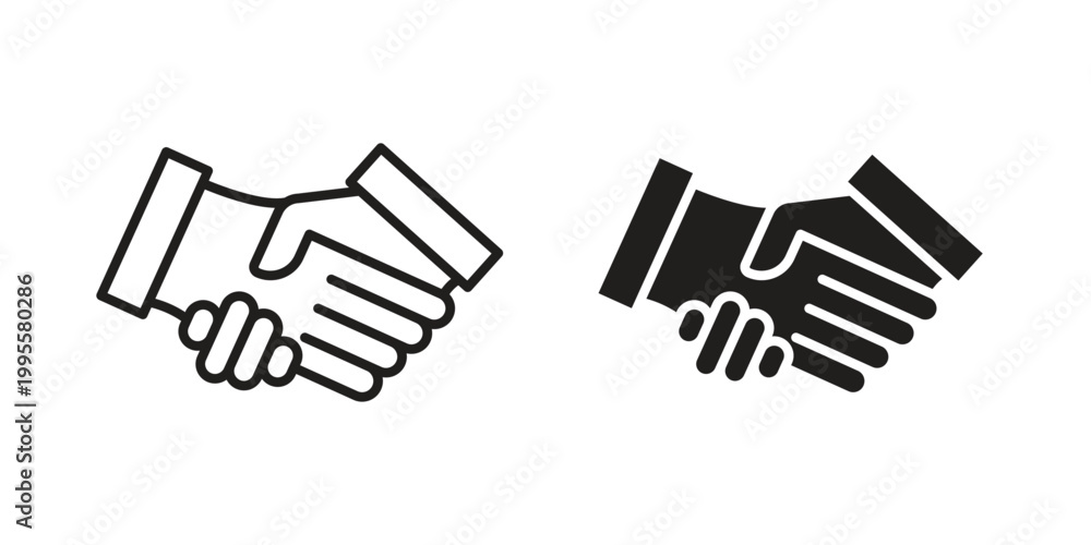 Fototapeta premium Shake hands icon concept design set. Icon Element For Design