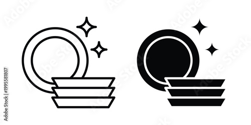 Dishes icon - Vector design set
