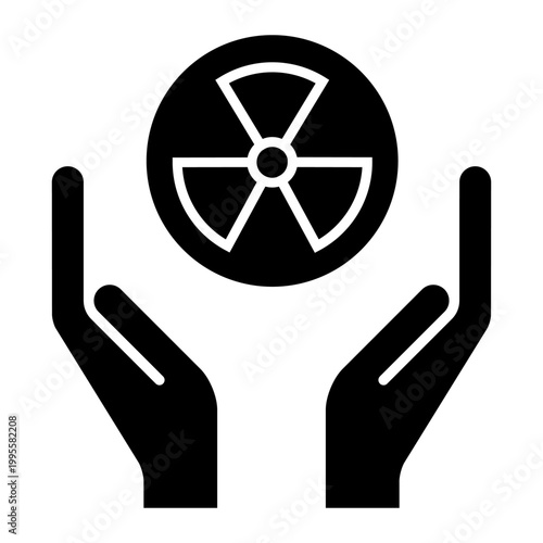 Radiation icon vector. Nuclear energy Illustration sign. Emitting symbol. Nuclear waste logo.